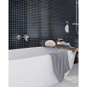 Black 11.8 in. x 11.8 in. 1x1 Matte Finished Glass Mosaic Tile (9.67 sq. ft./Case)