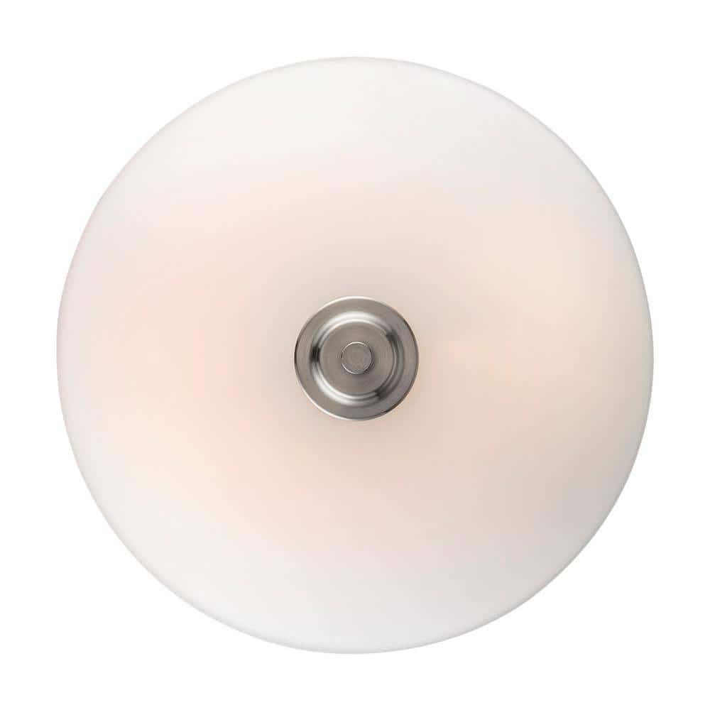 Brushed Nickel 13.5" Semi-Flush Mount with Frosted Glass Shade