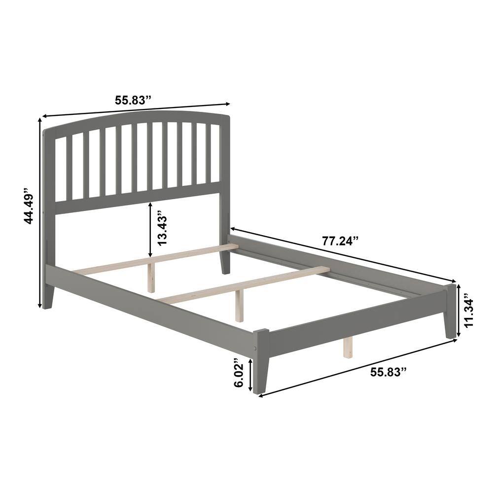 Richmond Full Grey Wood Mission Bed with Headboard