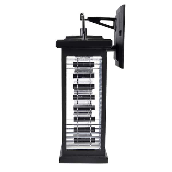 GAMA SONIC Farmhouse 1-Light Black Modern Outdoor Solar Warm White