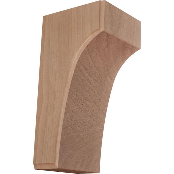 Ekena Millwork 4 in. x 5-1/2 in. x 8 in. Unfinished Cherry Clarksville Corbel