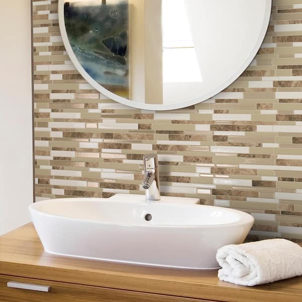 Smart Edge Ambra Bronze 18 in. x 0.27 in. Vinyl Peel and Stick Tile (.034 sq. ft./ 4-pack)