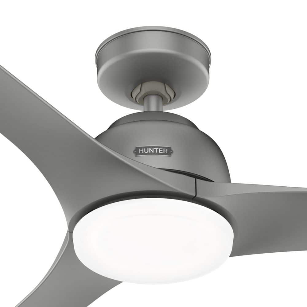 Matte Silver 52" 3-Blade Ceiling Fan with LED Light and Remote