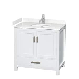Sheffield 36 in. W x 22 in. D Single Bath Vanity in White with Cultured Marble Vanity Top in White with White Basin