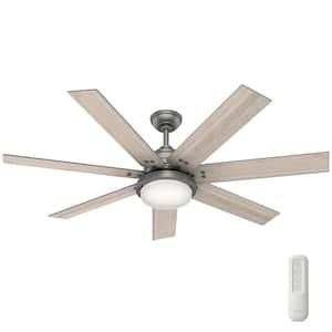 Whittington 60 in. LED Indoor Matte Silver Ceiling Fan with Light and Remote