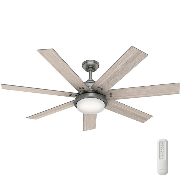 Led Indoor Matte Silver Ceiling Fan, Silver Ceiling Fan With Lights