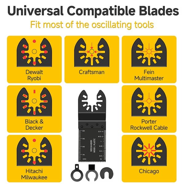 30-Piece Oscillating Tool Blades Kit, Quick Release, Universal Fit Assorted Multitool Saw Blades for Wood and Metal