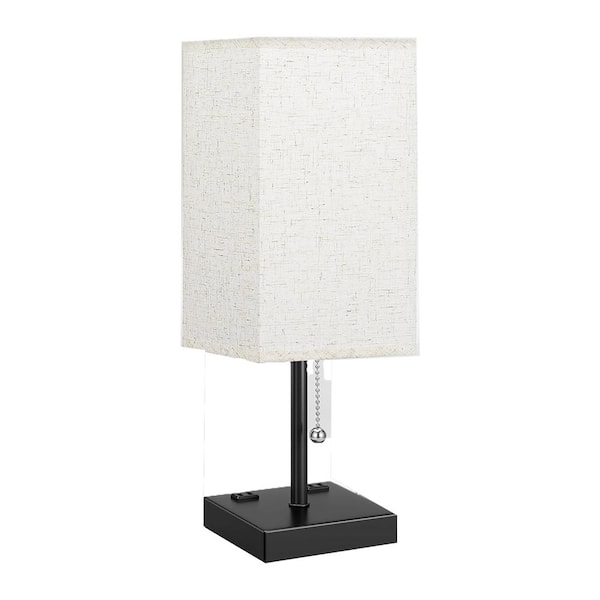 Unbranded Upgraded 17.4 in. Black Dimmable Integrated LED Task and Reading Lamp with USB Port in Beige Shade