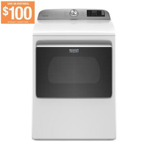 7.4 cu. ft. 240-Volt Smart Capable White Electric Dryer with Hamper Door and Advanced Moisture Sensing