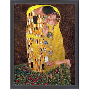 The Kiss (full view - Luxury Line) by Gustav Klimt Gallery Black Framed People Oil Painting Art Print 34 in. x 44 in.