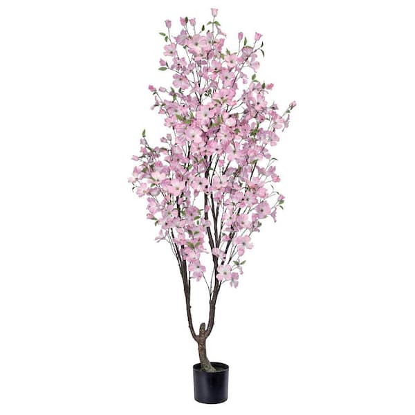 6.5 ft. Artificial Southern Dogwood Tree in Pot