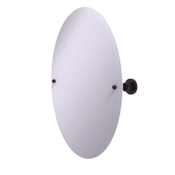 Allied Brass 21 in. x 29 in. Astor Place Frameless Oval Tilt Mirror with Beveled Edge in Venetian Bronze