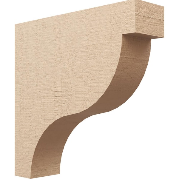 Ekena Millwork 8 in. x 32 in. x 32 in. Thin Garner Rough Cedar Woodgrain TimberThane Corbel, Primed Tan