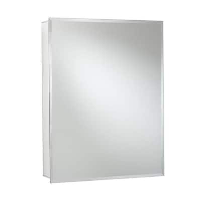 24 in. W x 30 in. H x 5-1/4 in. D Frameless Aluminum Recessed or Surface-Mount Medicine Cabinet with Easy Hang System
