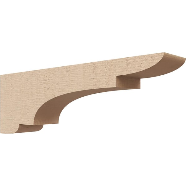 Ekena Millwork 3 in. x 6 in. x 18 in. Thin New Brighton Rough Cedar Woodgrain TimberThane Corbel, Primed Tan
