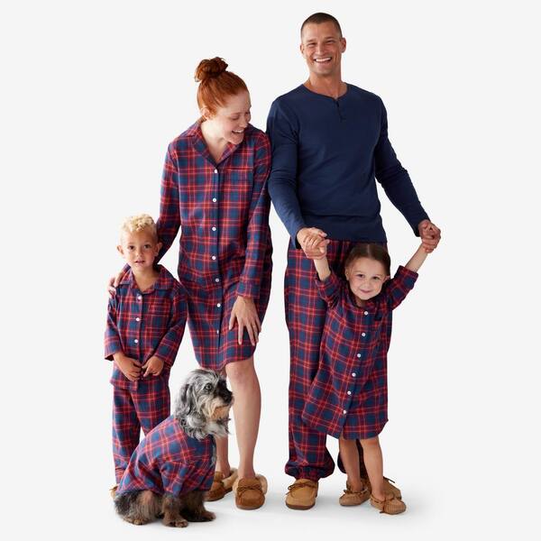 The Company Store Company Cotton Family Flannel Girls 6/7-Red/Navy Plaid  Nightgown 60010M-6/7-RED/NAVY - The Home Depot