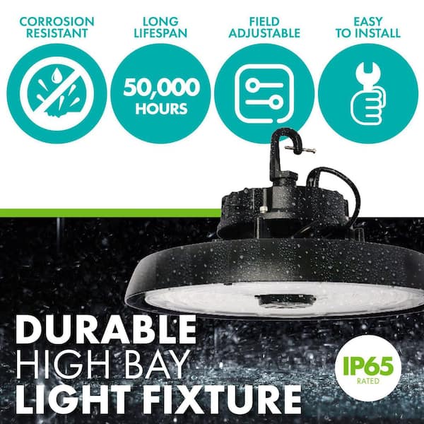 100/150/200-Watt 250/320/400-Watt Equivalent Integrated LED Wet Rated UFO High Bay Light 3500K/4000K/5000K
