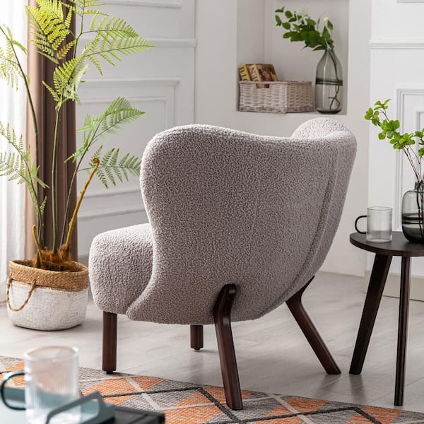 Urtr Warm Grey Accent Chair With, Swivel Chairs Living Room Upholstered Bed