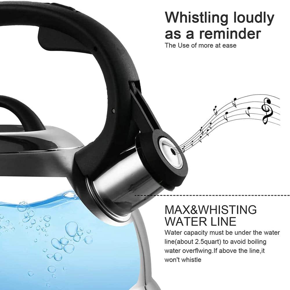 2.3 Quarts Stainless Steel Whistling Stovetop Tea Kettle