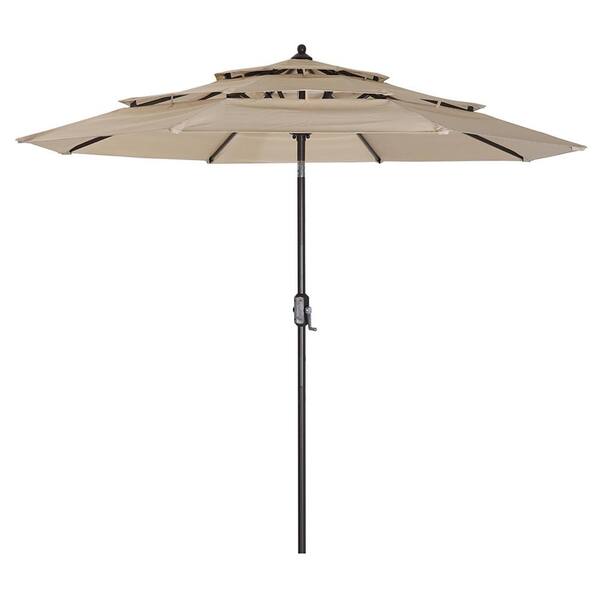 Wateday Outdoor 9 ft. Metal Market Tilt Patio Umbrella in Beige PF ...