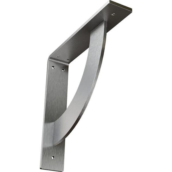 Ekena Millwork 10 in. x 2 in. x 10 in. Stainless Steel Unfinished Metal Bulwark Bracket