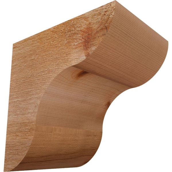 6 in. x 8 in. x 8 in. Western Red Cedar Carmel Rough Sawn Corbel