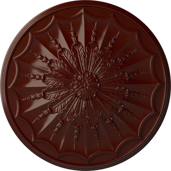 Ekena Millwork 27-1/8" x 2-5/8" Artis Urethane Ceiling Medallion, Brushed Mahogany