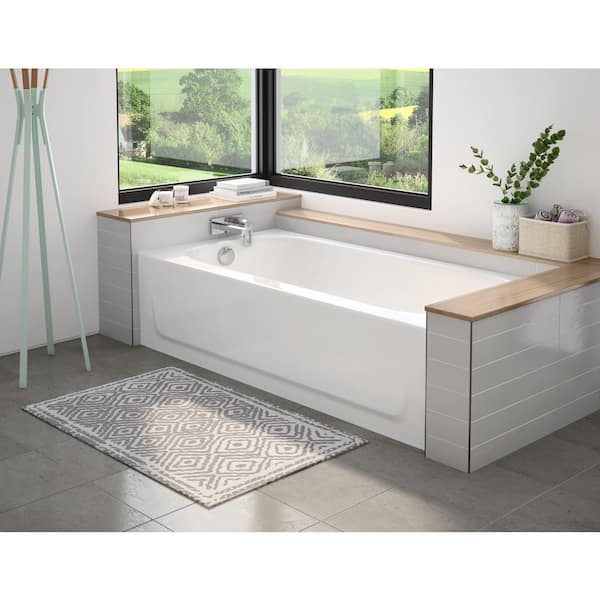 Mauicast 60 in. x 30 in. Rectangular Alcove Soaking Bathtub with Right Drain in White