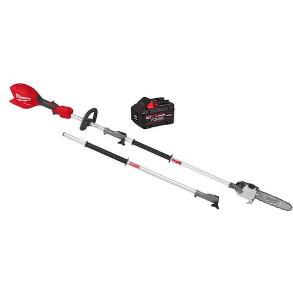 Milwaukee M18 FUEL 18V 10 in. Brushless Cordless Battery Powered QUIK-LOK Pole Saw w/ Attachment Capability, 8.0 Ah FORGE Battery