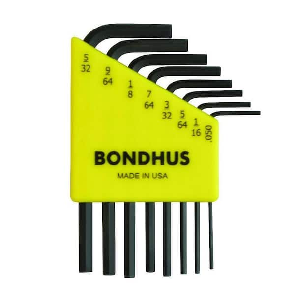 Bondhus Standard Hex End Short Arm L-Wrench Set with ProGuard Finish (8-Piece)