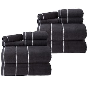 12PC Gray Cotton Bath Towel Set