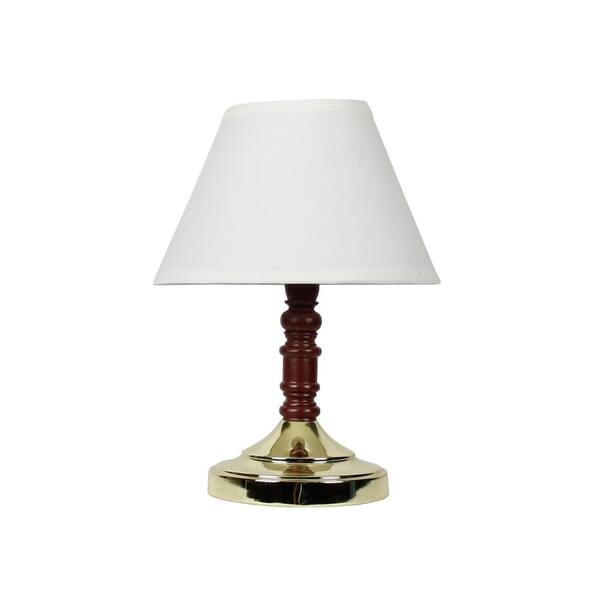 Fangio Lighting 14.5 in. Polished Brass Metal and Honey Pine Resin Table Lamp
