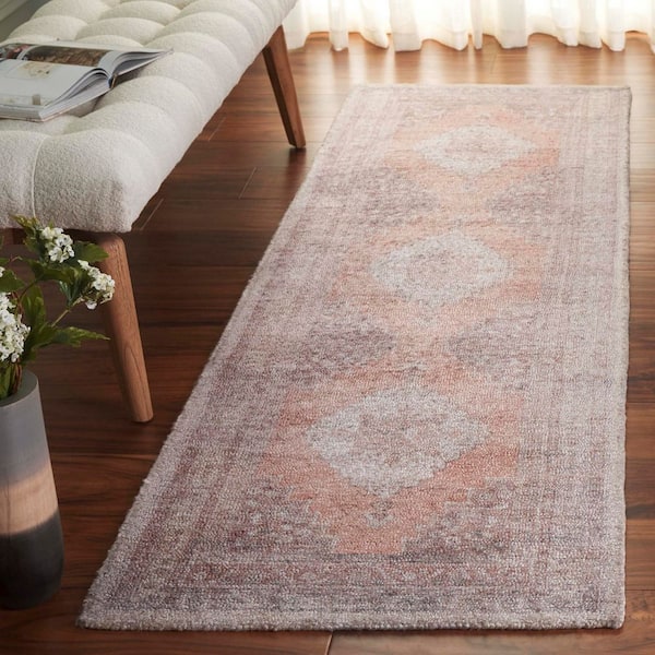 Classic Vintage 2 ft. x 8 ft. Ivory/Light Rust Faded Medallion Border Runner Rug