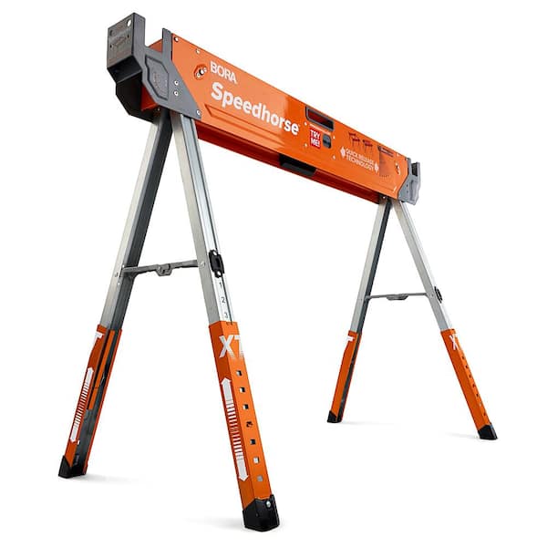 BORA 30 in. to 36 in. H Steel Speed Horse XT Adjustable Height Sawhorse with Auto Release Legs
