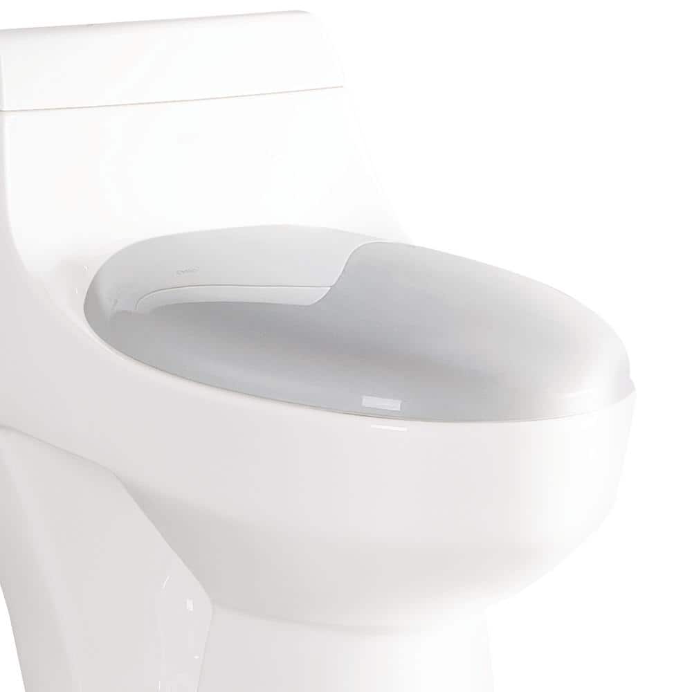 EAGO R-108SEAT Elongated Closed Front Toilet Seat in White R-108SEAT ...