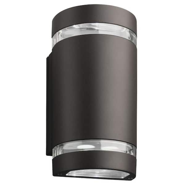 Lithonia Lighting OLCW2 14-Watt Bronze Outdoor Integrated LED Outdoor Cylinder Wall Pack Sconce