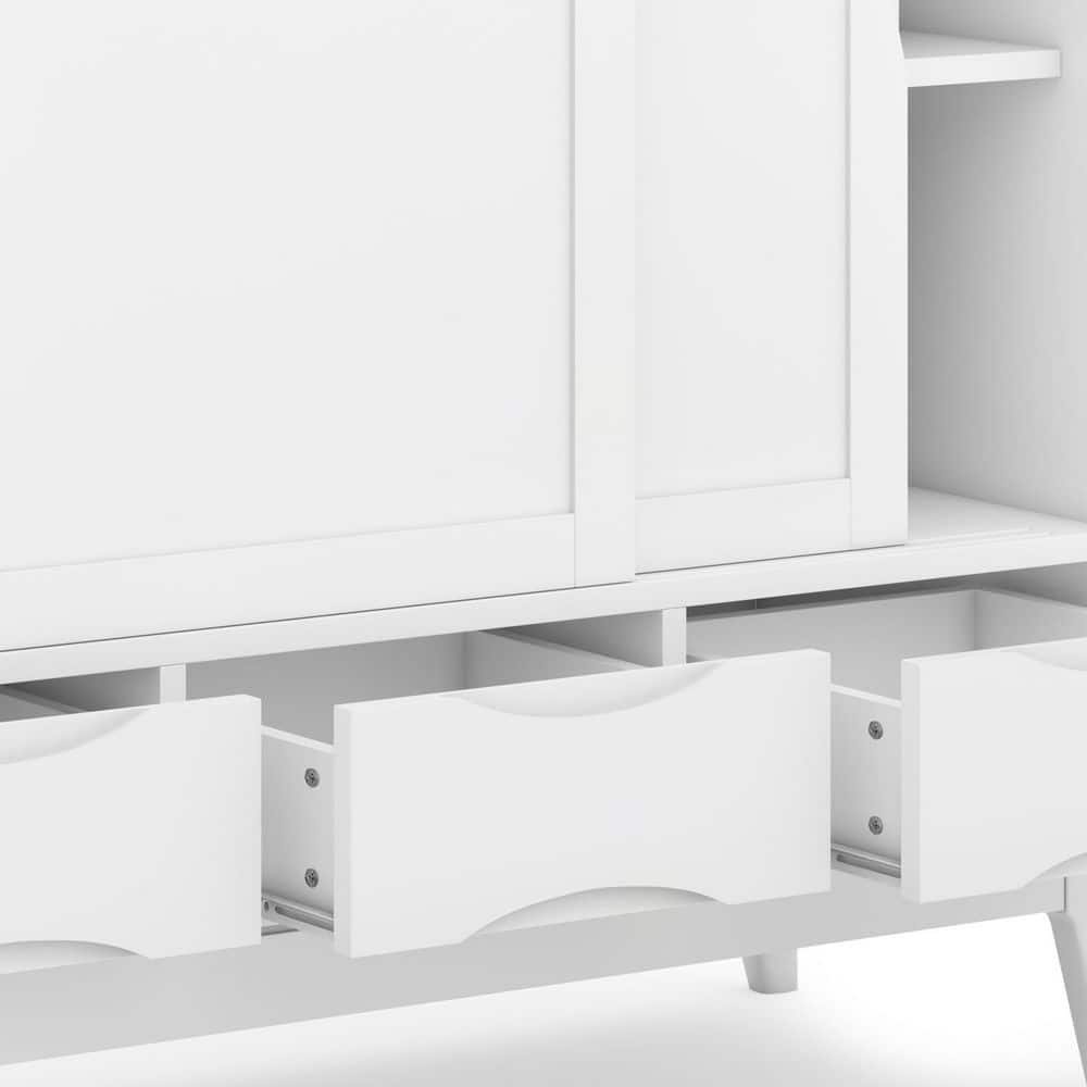 Harper White Solid Hardwood Medium Storage Cabinet with Adjustable Shelves