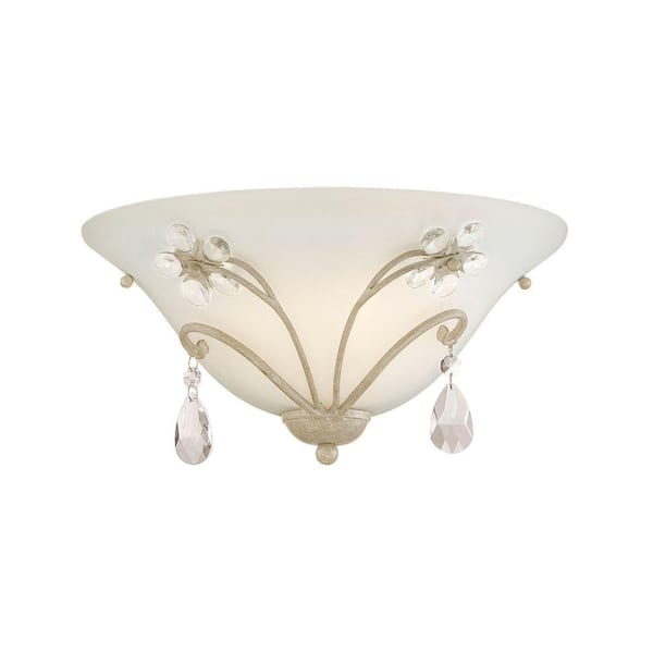 Millennium Lighting 1-Light Antique White Wall Sconce with Etched White Glass