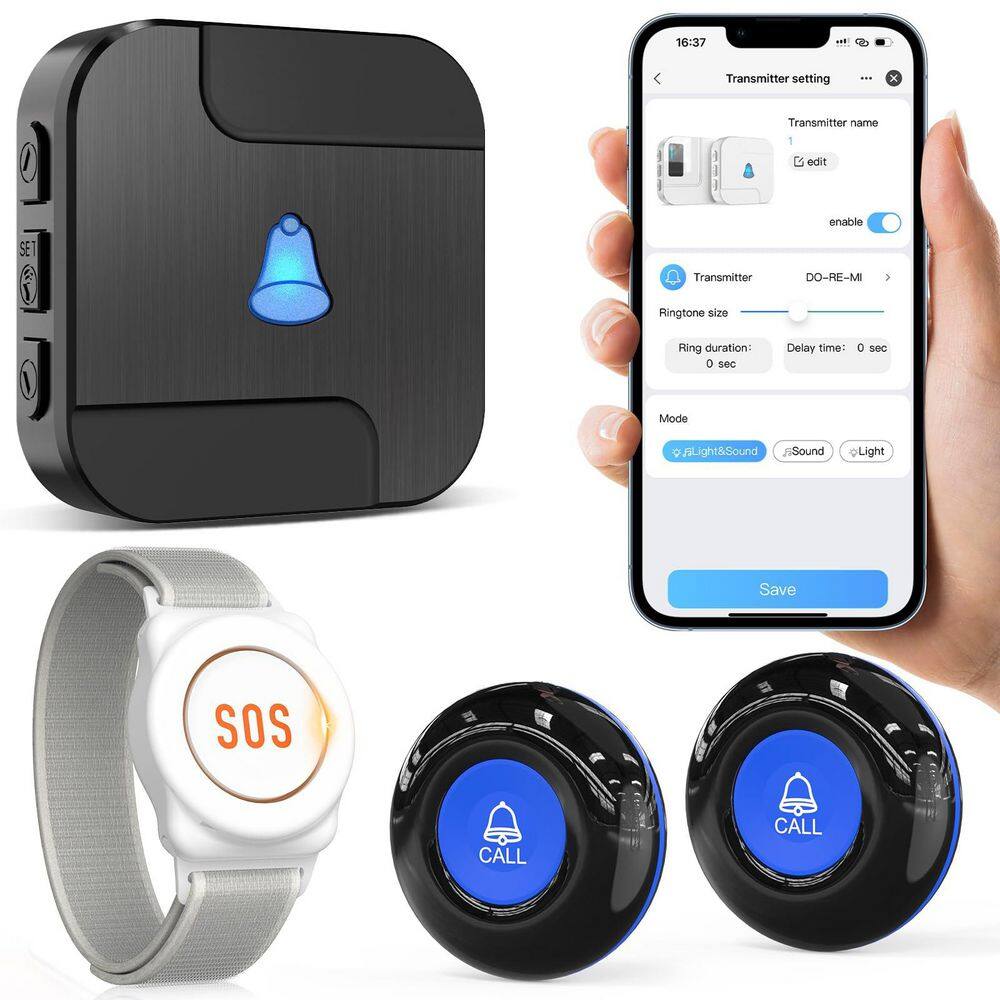 Smart Wireless Caregiver Pager System, with WiFi App Remote Alert, 328FT Range and Custom Ringtone Setting for Seniors price history on PriceWatchPro