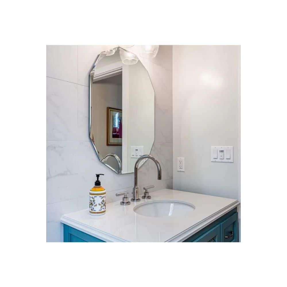 22" x 28" Frameless Beveled Oval Bathroom Vanity Mirror