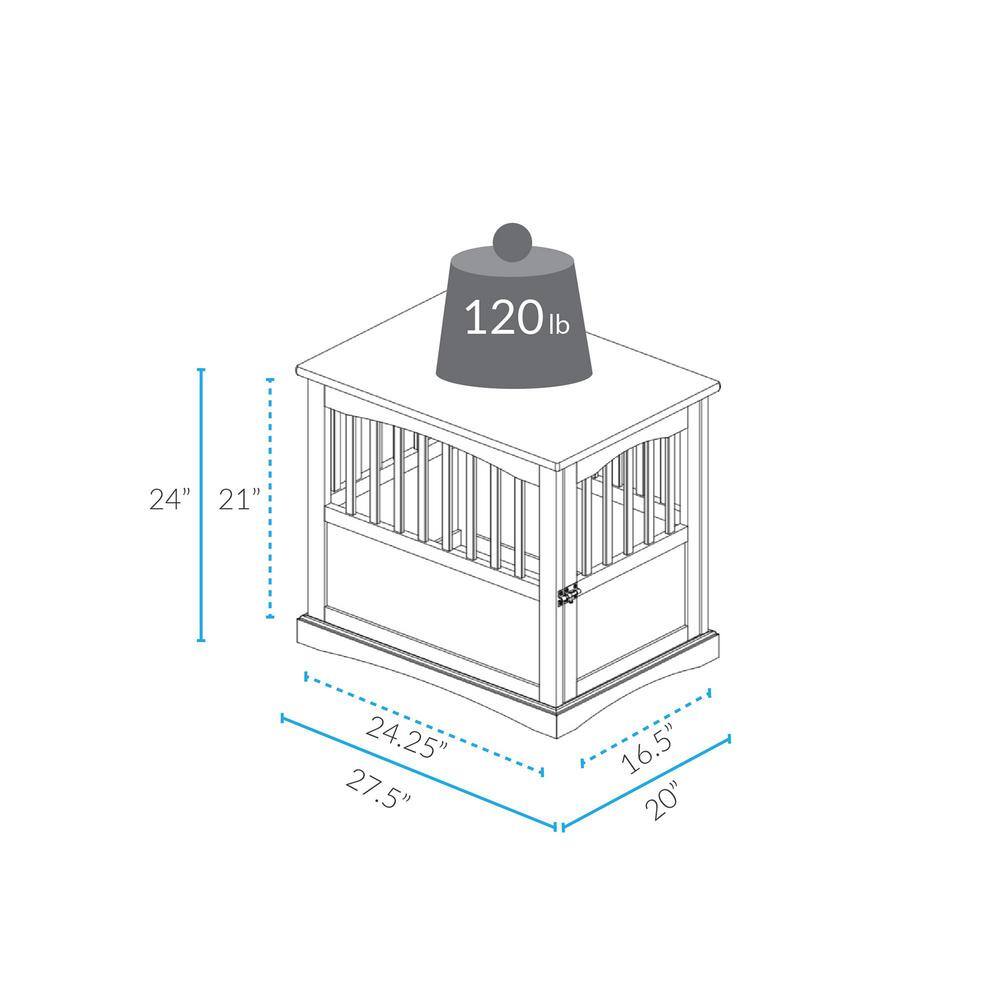 Walnut Solid Wood Pet Crate End Table