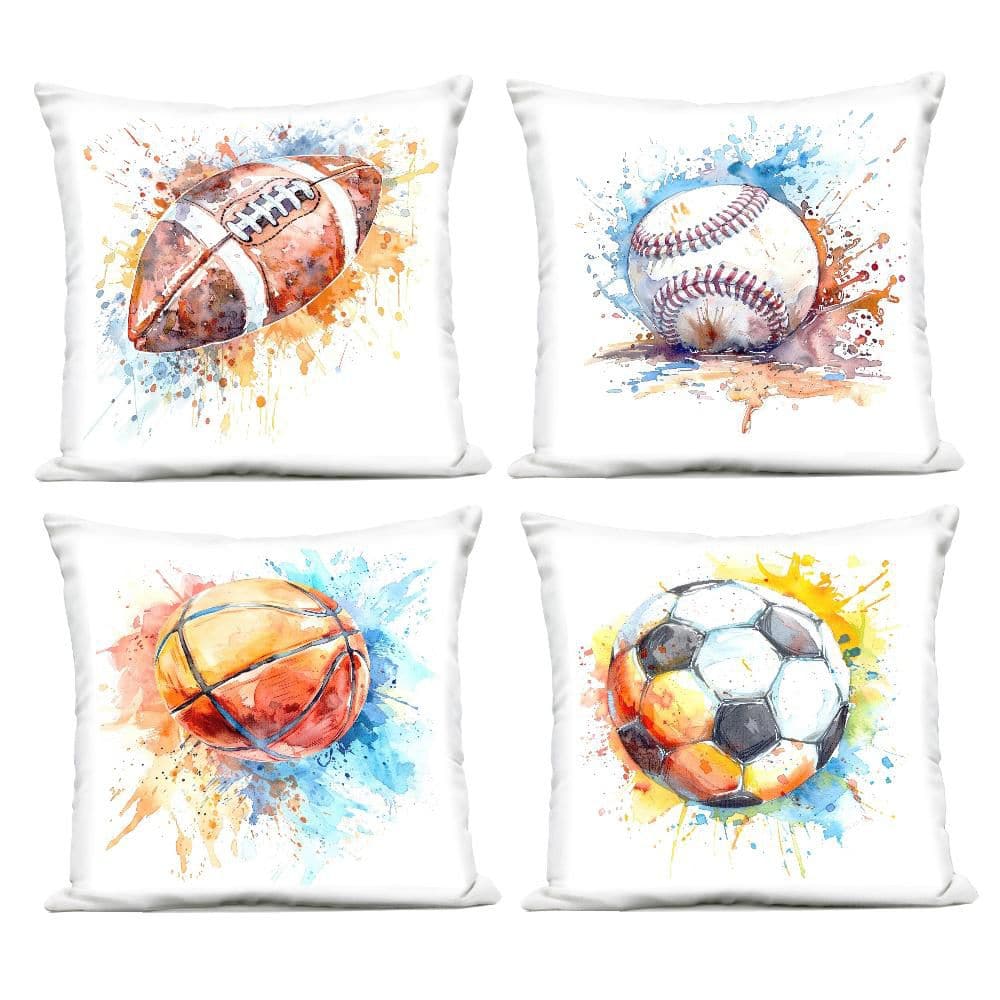 Modern Splash Sports Balls Multi-Color Square Outdoor Throw Pillow (4-Pack) price history on PriceWatchPro