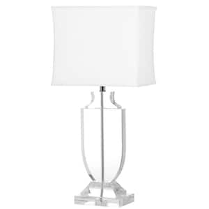 Deirdre 26 in. Clear Crystal Urn Table Lamp with White Shade