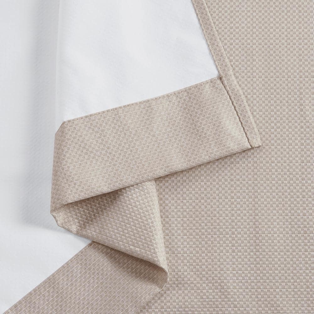Taupe Basketweave Blackout Outdoor Curtain Panel Pair
