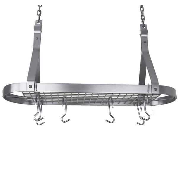 Enclume Classic Series Petite Oval Ceiling Rack with 12-Hooks Stainless Steel