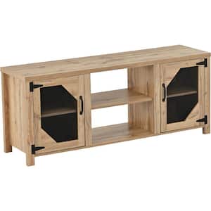 Brown TV Stand Fits TV's up to 65 in. with 3 Levels Adjustable Shelves