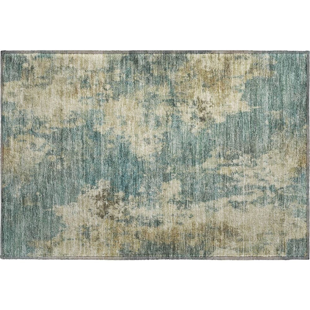 Mayfield Premium Machine Washable Abstract AMF2066 Teal 2 ft. x 3 ft. Accent Rug price history on PriceWatchPro