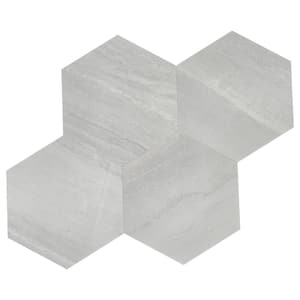 Yukon Light Grey Marble 10.27 in. x 11.85 in. 4mm Stone Peel and Stick Backsplash Tiles (8pcs/6.8 sq.ft Per Case)