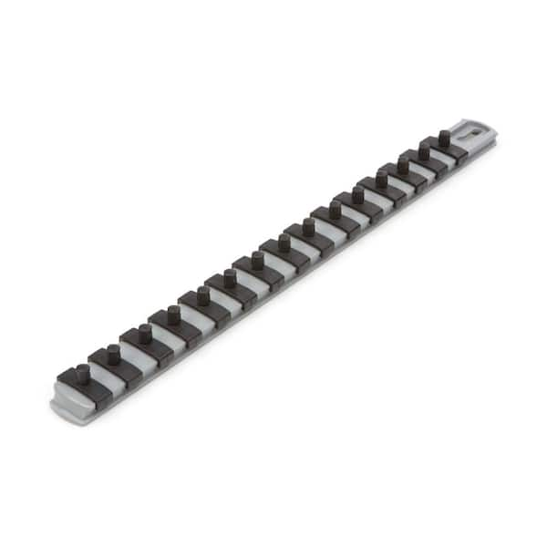 TEKTON 1/4 in. Drive x 13 in. Socket Rail, 15 Clips, Gray OSR02315 ...