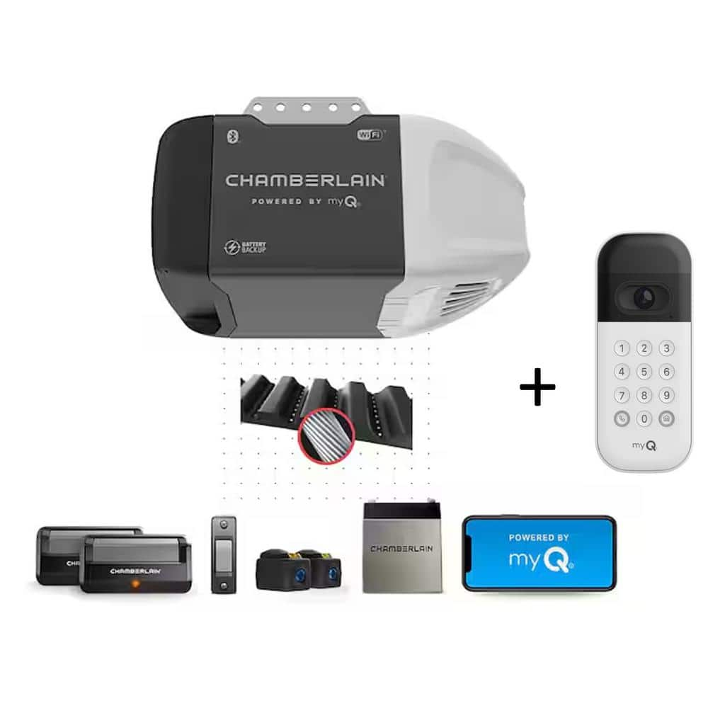 Chamberlain 1/2 HP Smart Quiet Belt Drive Garage Door Opener With ...